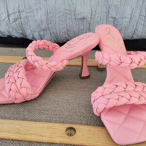 Sam Edelman, Meghan, Pink braided, kitten heel sandal, size 9 - Brand New!